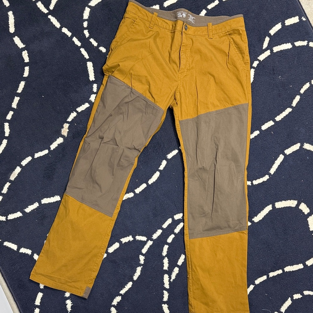 Mountain Hardwear Men's Cargo Pants in Mustard and Olive